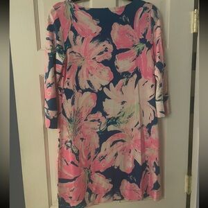 Lily Pulitzer, Size Medium: Floral Pink and Blue Women's Dress